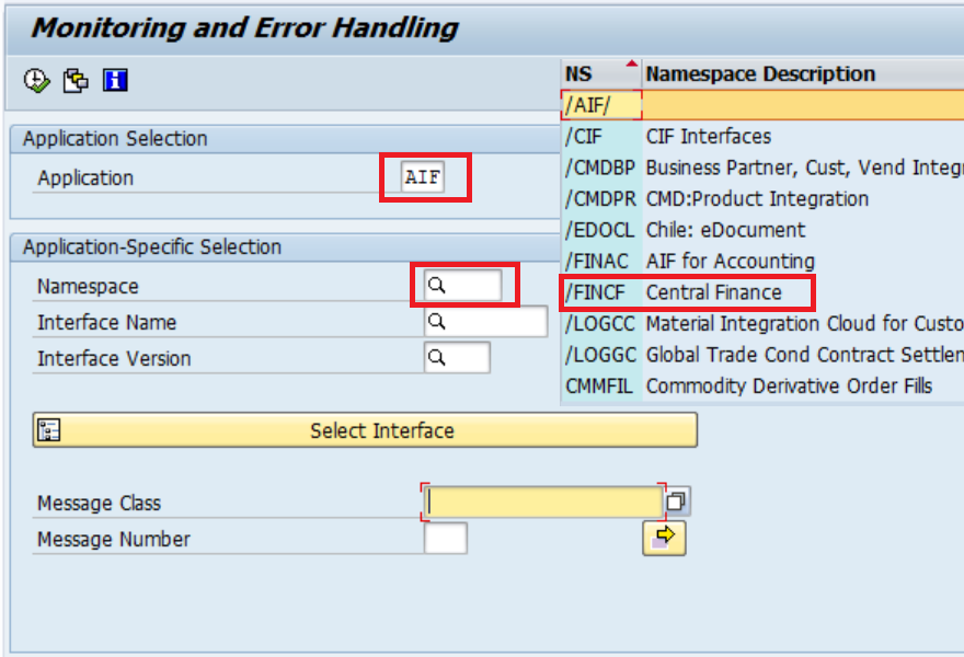 AIF in SAP Central Finance