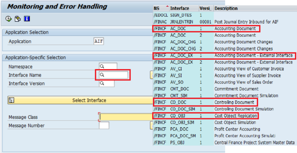 AIF in SAP Central Finance