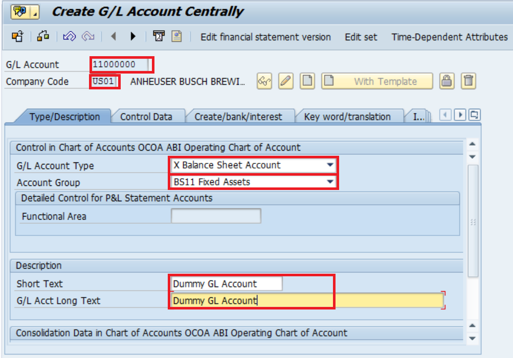 account assignment code table in sap