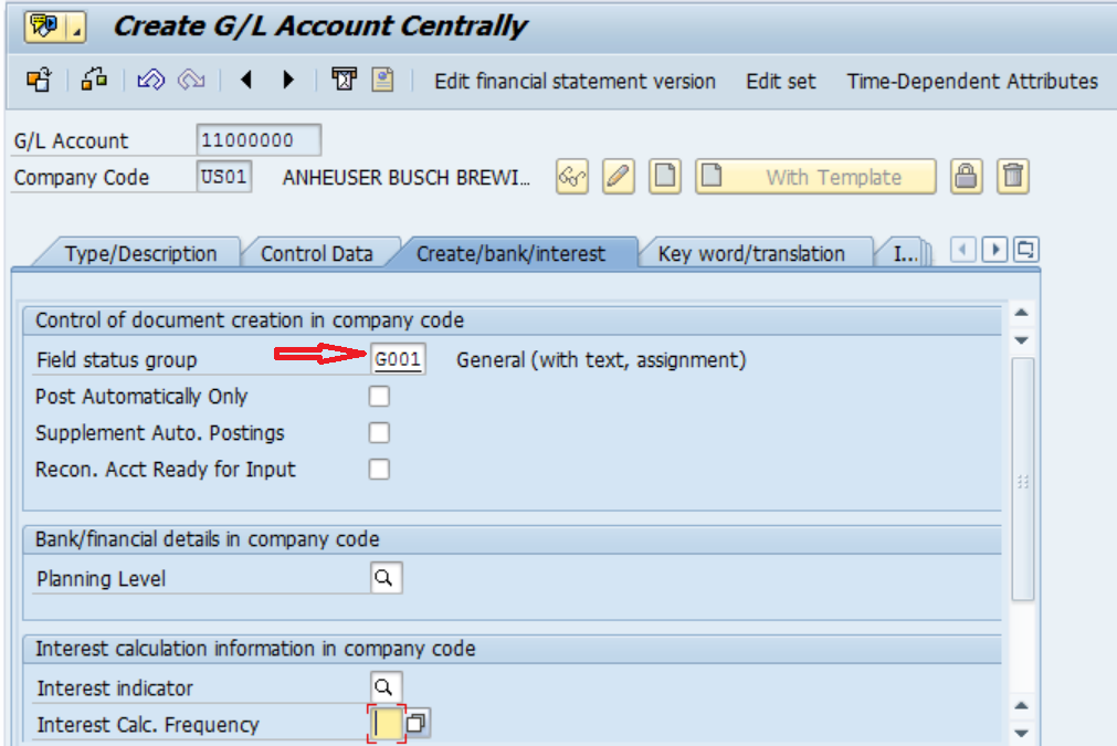 material group assignment to gl account