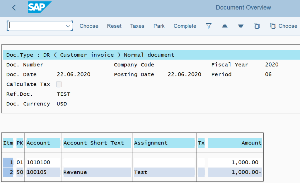 FB70 tcode in SAP: Post the customer invoice