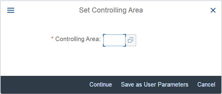 Set Controlling Area: Tcode KS01