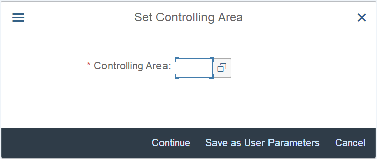 Set Controlling Area: Tcode KE51