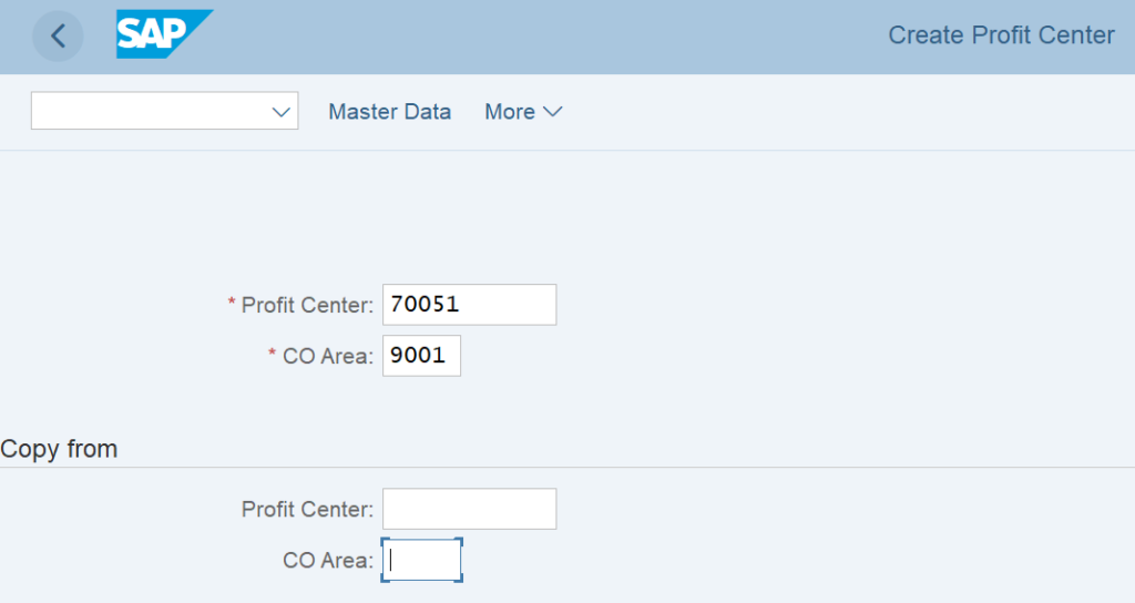 Create a profit center in SAP