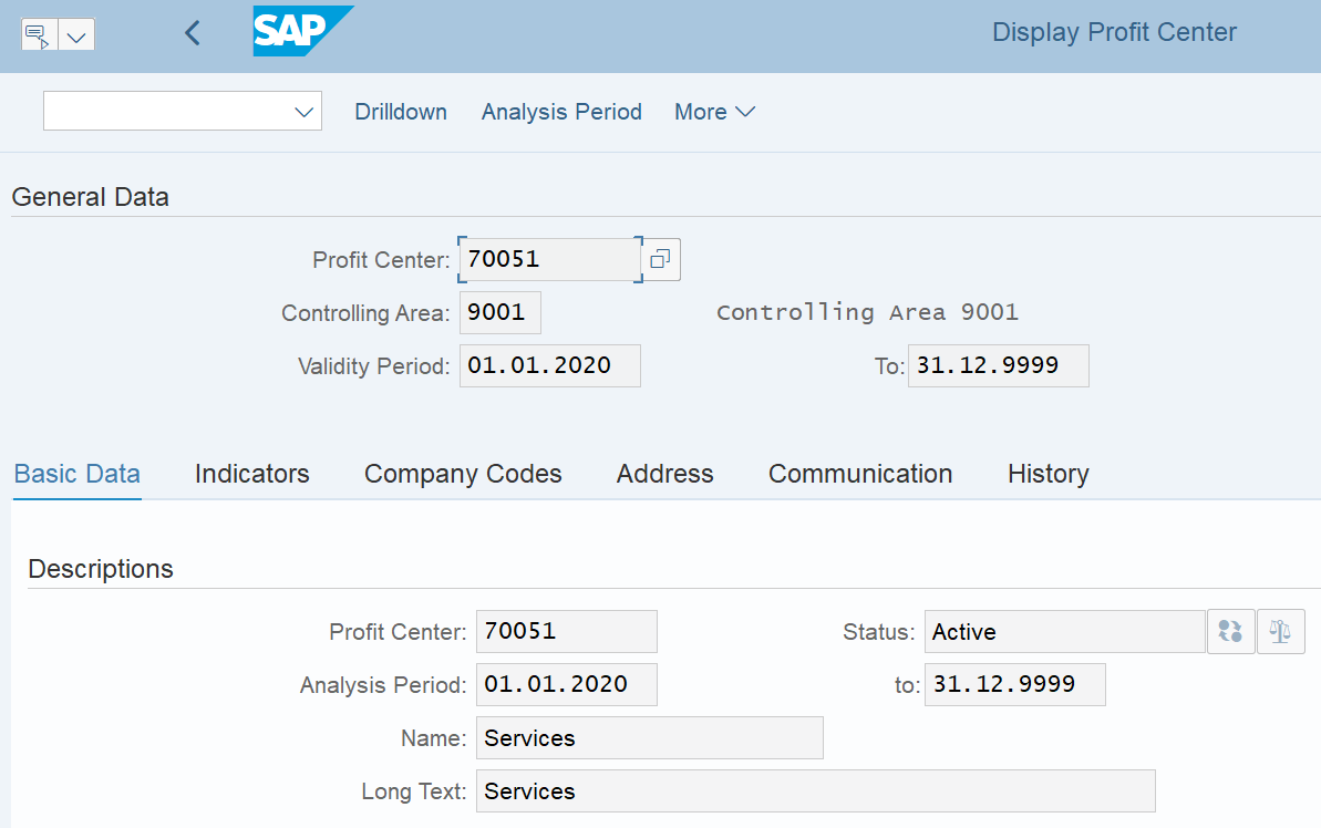 company code assignment for profit center table in sap