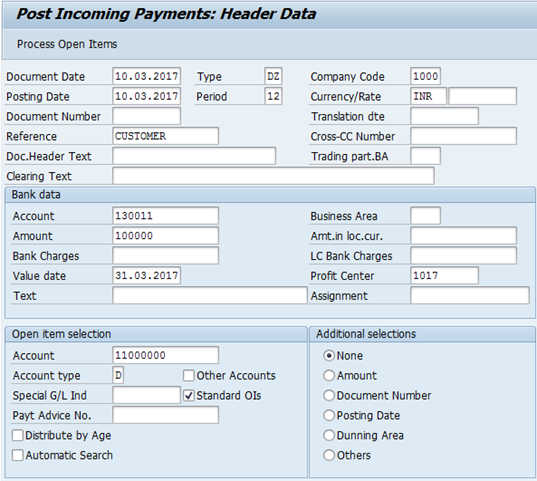 F-28 Tcode in SAP: Post Incoming Payment