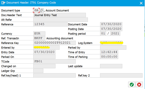 Display the Header Data