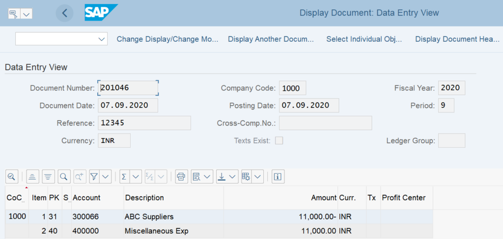 Display a Vendor Invoice