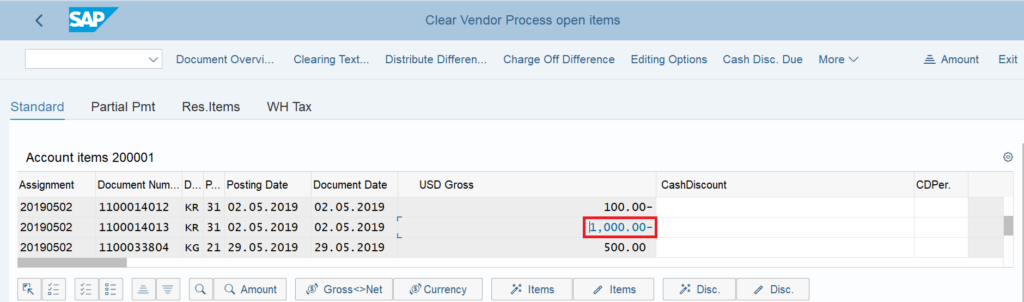 F-44 in SAP: Clear vendor open items