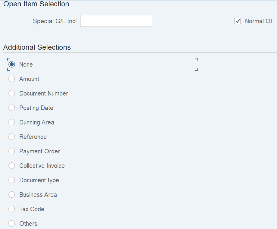 F-44 in SAP Initial Screen