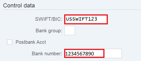 Bank SWIFT/BIC code and Bank Account Number
