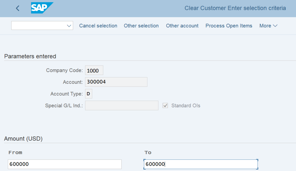 Amount in Customer Clearing