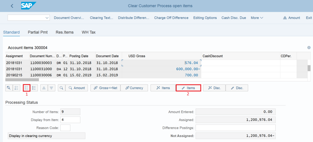 Process Customer Open Items