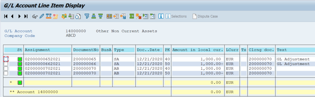 Manual Clearing of GL Account