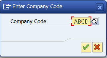 Enter the Company Code in SAP