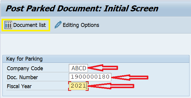 FBV0 tcode in SAP: Initial Screen