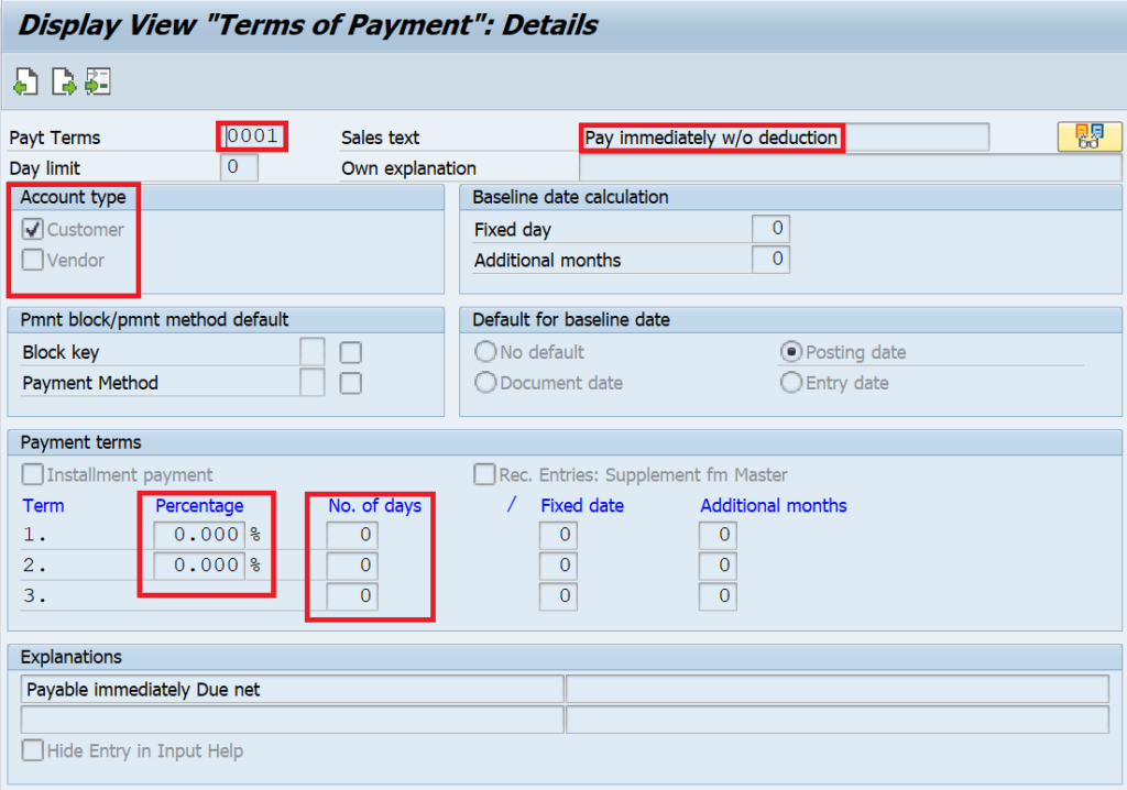 Payment Terms in SAP