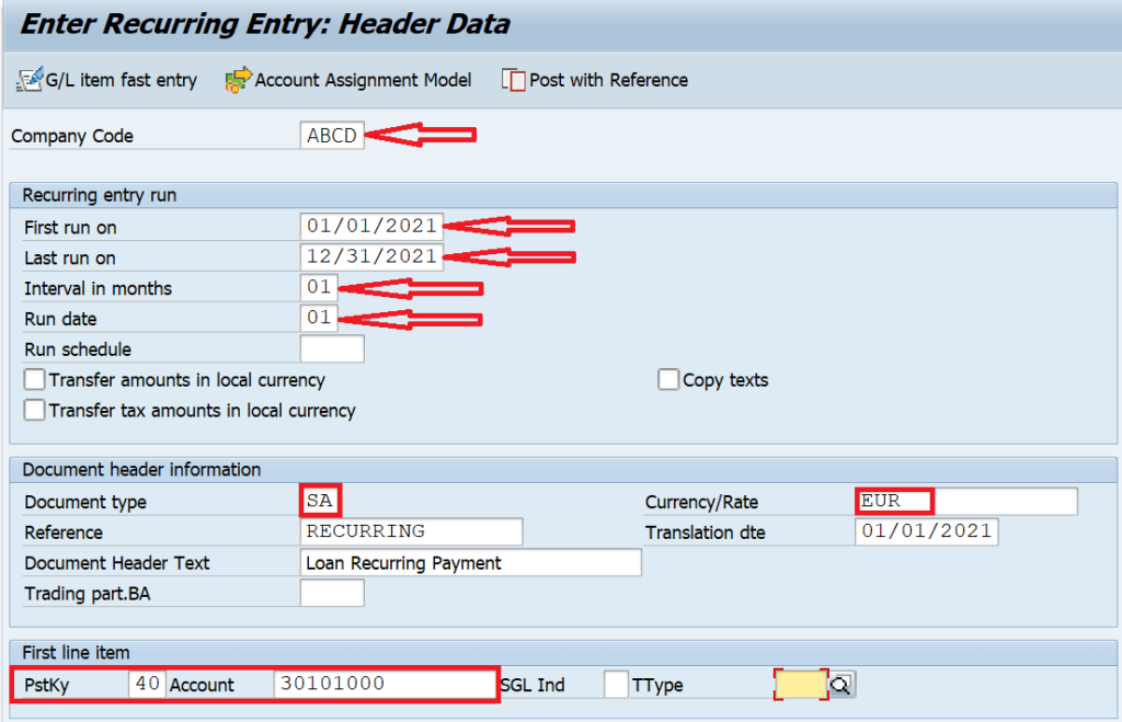 Recurring Entries in SAP FBD1