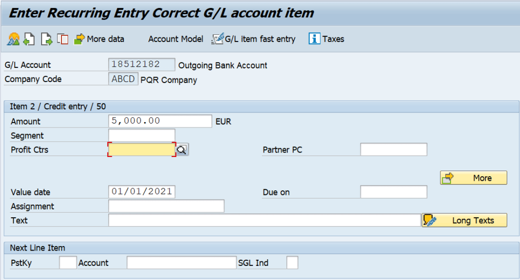 Complete the accounting entry