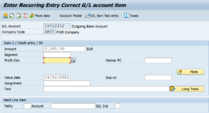 how to post recurring entries in sap