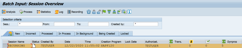 Process the Recurring Document in Batch Session SM35
