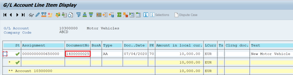 Display GL balances in FBL3N