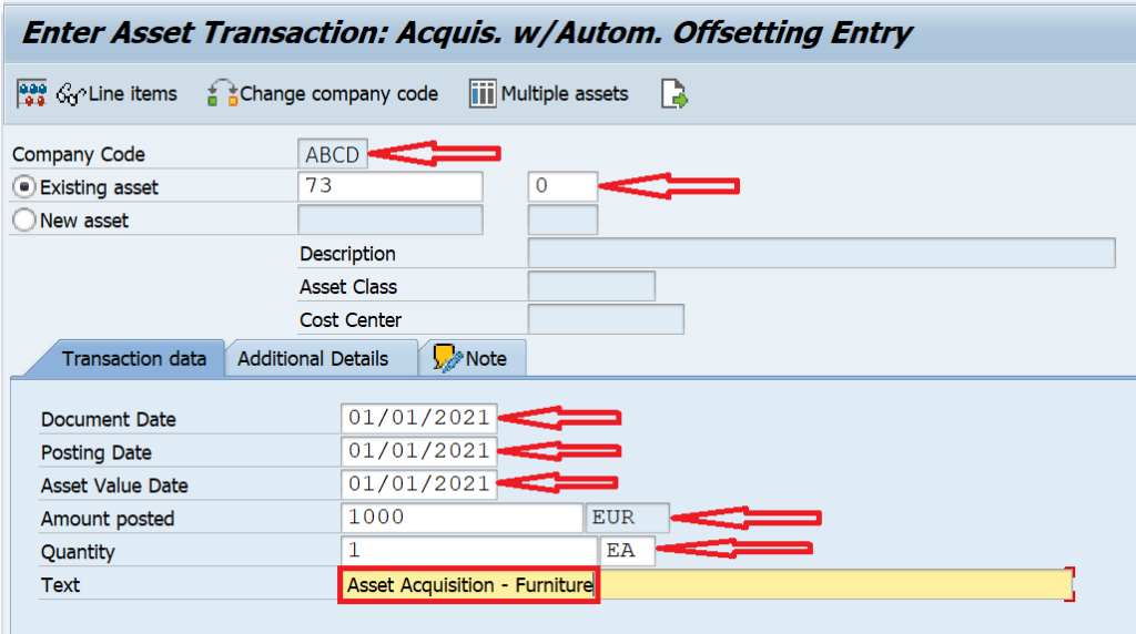 Asset Acquisition in SAP: ABZON