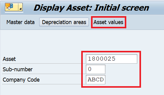 Display Asset Values in AS03