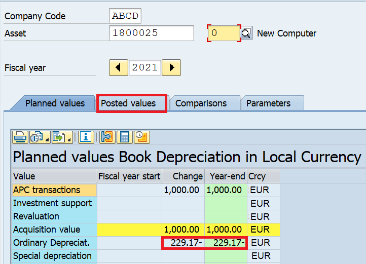 Display Asset Values in AS03 or AW01N