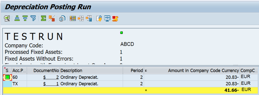 Depreciation Run in SAP: AFAB Log