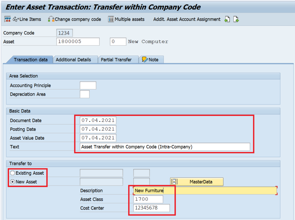 ABUMN: Intra-Company Asset Transfer in SAP