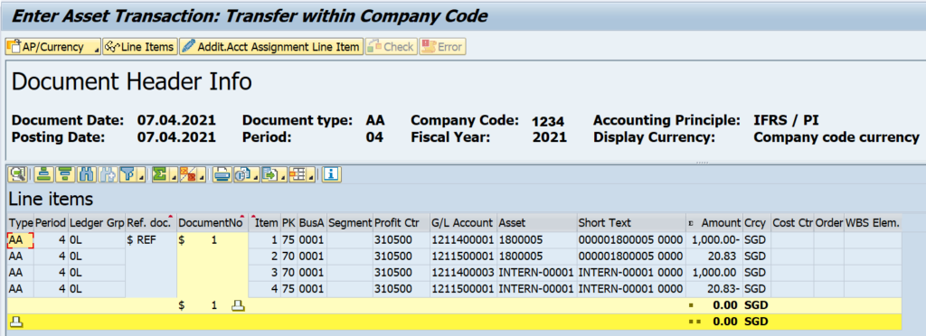 Simulate the Accounting Entry