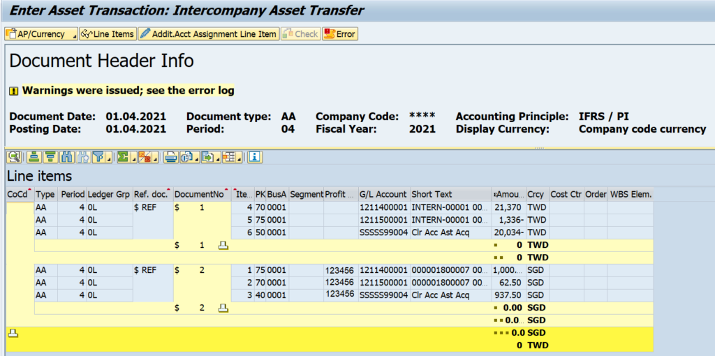 Simulate the Accounting Entry