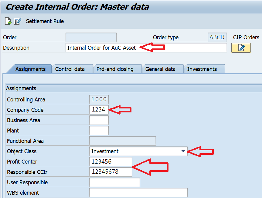 Internal Order in SAP: KO01