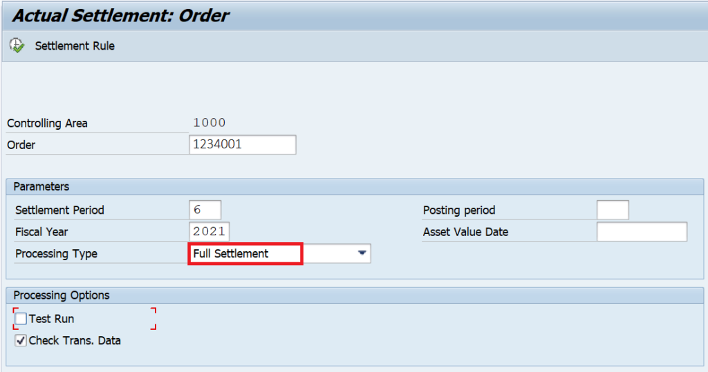 AuC to Final Asset Internal order settlement in SAP: KO88