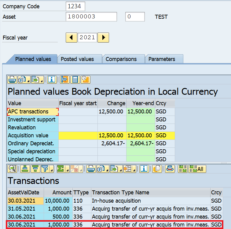 Display Final Asset Balances in AS03 or AW01N.