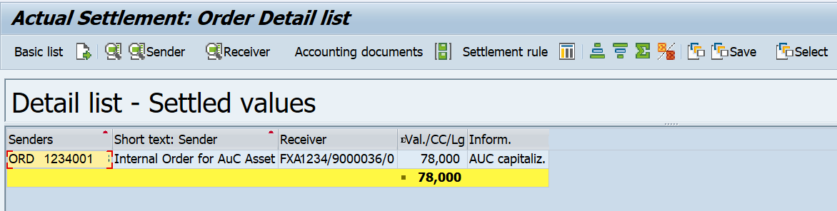 Internal Order Settlement in SAP using KO88 for AuC Asset - SAPFICOBLOG