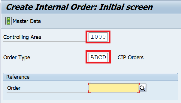 Internal Order in SAP: KO01