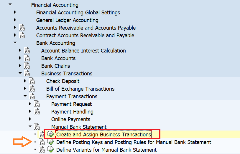 Define Posting Keys for Manual Bank Statement in SAP