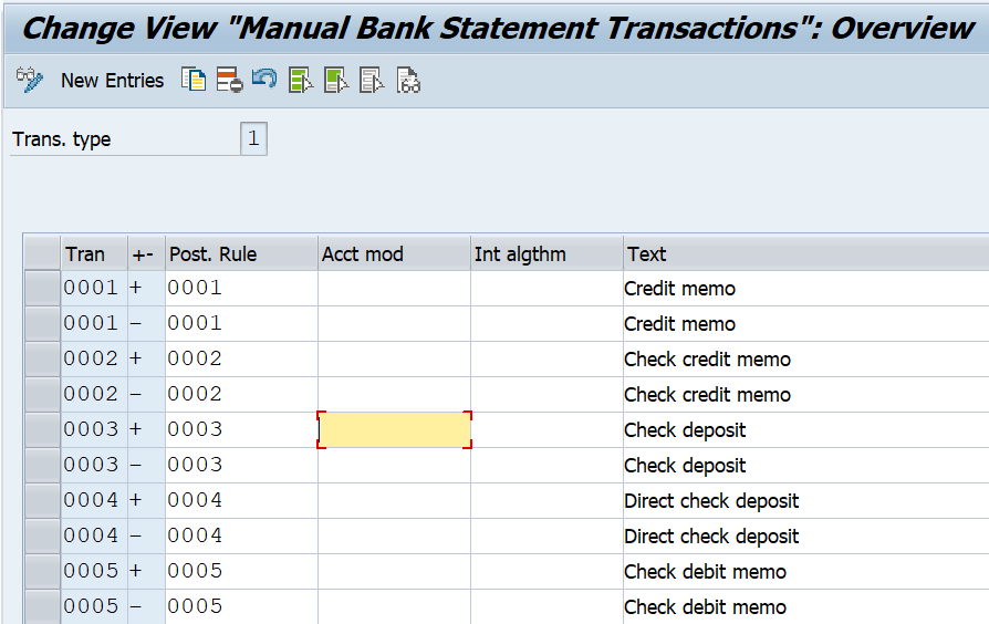 Assign Posting Rules to Business Transactions