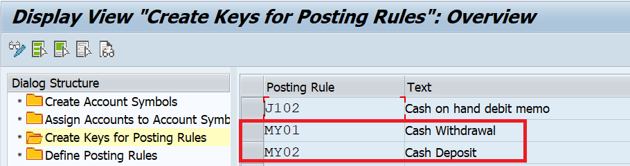 Create Keys for Posting Rules